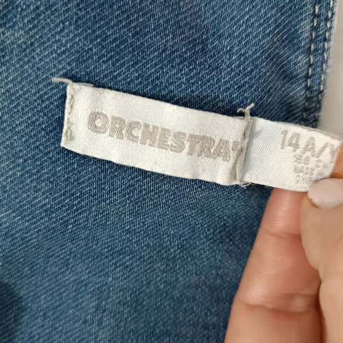 Orchestra girls' denim jumpsuit 14 years like new, blue