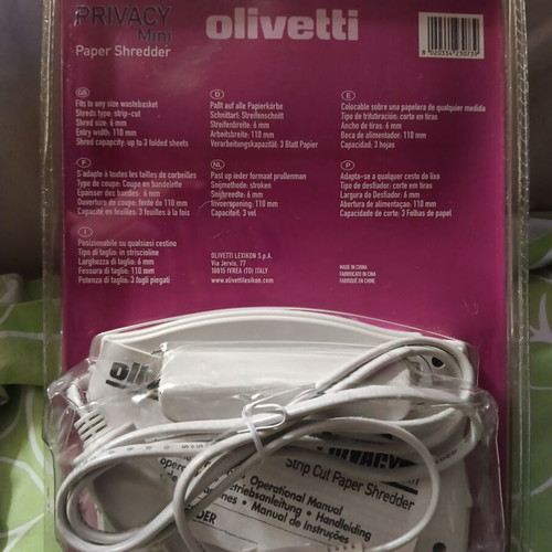 Olivetti paper shredder new