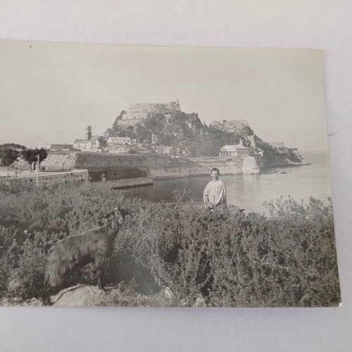 Black and white Corfu postcard used