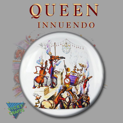 Queen Innuendo pin set of 10 new, album illustrations