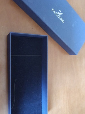 Swarovski rectangular box used, dark blue, velvet interior