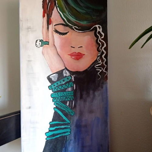 Painting on canvas with acrylics 20×40 cm new