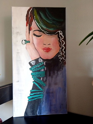 Painting on canvas with acrylics 20×40 cm new