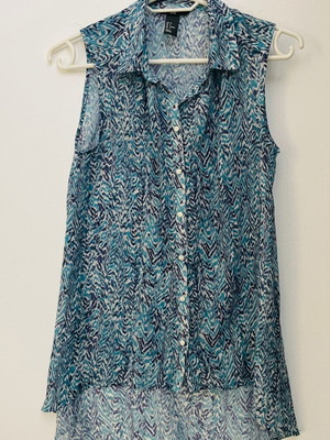 H&M Sleeveless Tunic Shirt like new, blue, size S