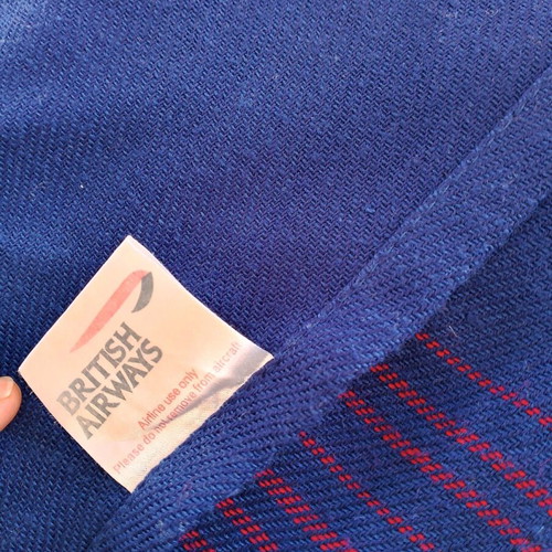 British Airways scarf used, blue and red vintage