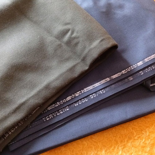Set of two fabrics new, durable khaki and blue
