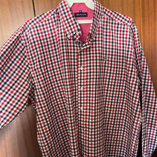 Gant men's checked shirt XL like new, red and pink
