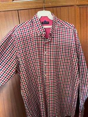 Gant men's checked shirt XL like new, red and pink