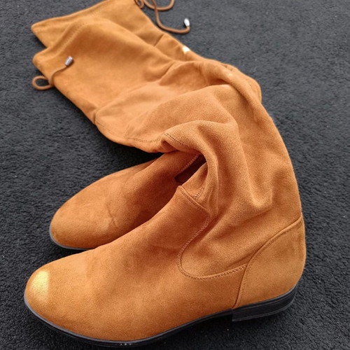 Suede over the knee boots tan no40 like new