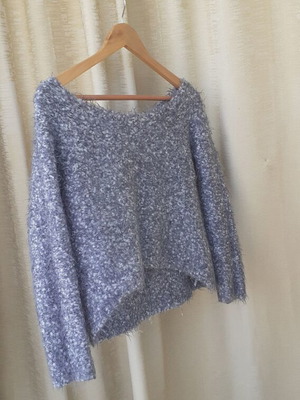 Gray Italian fuzzy pullover used, size S/M