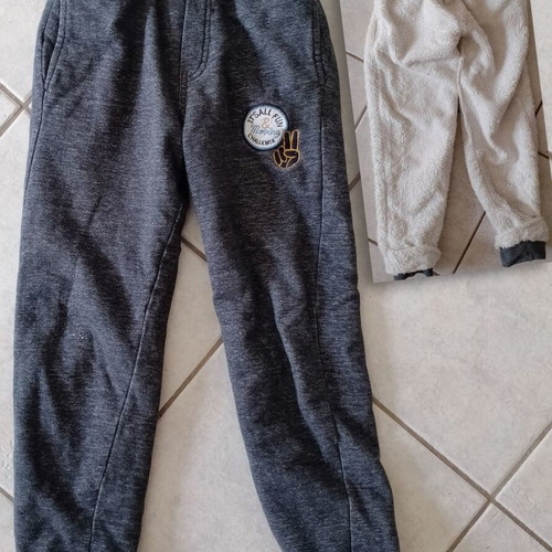 Orchestra sports sweatpants used 140cm grey black with fur lining