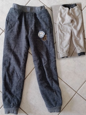 Orchestra sports sweatpants used 140cm grey black with fur lining