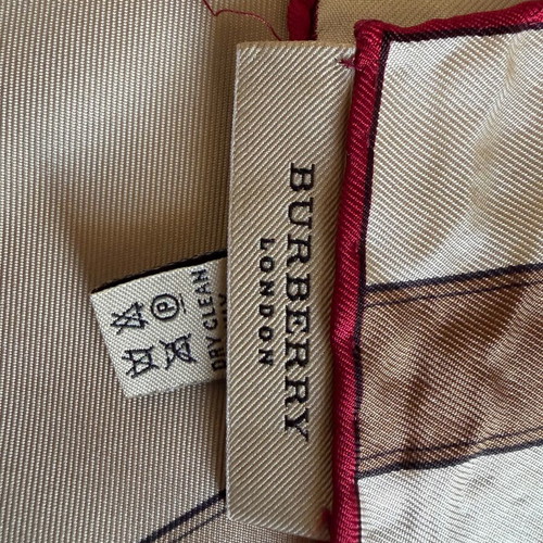 Burberry silk scarf like new, beige and brown, 86 cm