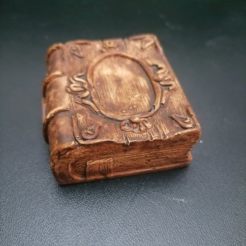 Handmade plaster sculpture book new in brown shade