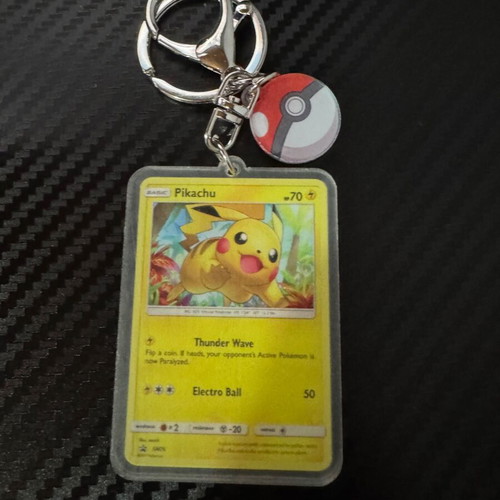 Pikachu keychain card-shaped new