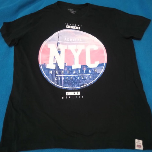 Admiral black t-shirt with short sleeves XXL like new