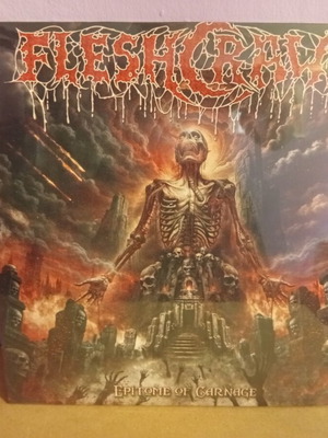 Fleshcrawl Epitome of Carnage βινύλιο καινούργιο, σφραγισμένο κόκκινο μαύρο μαρμάρινο