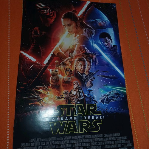 Star Wars poster used, The Force Awakens 62x40 cm