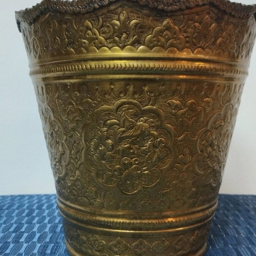 Bronze flowerpot cachepot used, decorative