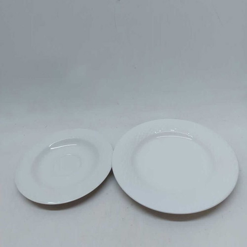 Set of 17 white porcelain plates Lynns Fine China used