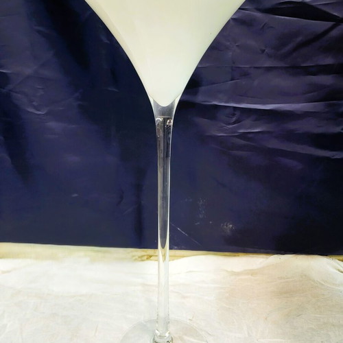 Decorative glass vases Martini set like new, heights 70cm & 90cm