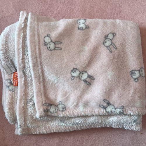 Baby blankets used, set of 3, crib size, Nef Nef brand