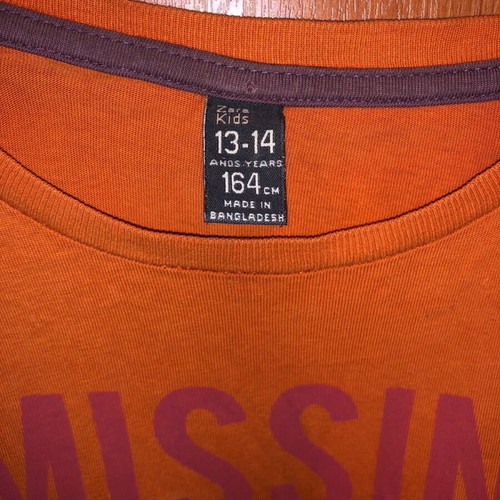 Zara blouse used, orange, size 13-14 years