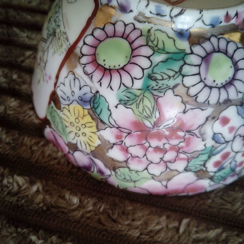 Vintage porcelain bowl used from the Far East