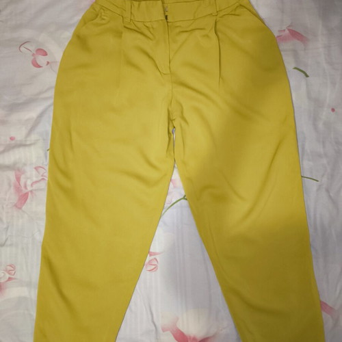 Massimo Dutti women's yellow tapered pants like new, size S