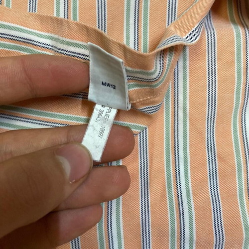 Ralph Lauren Fun Overhemd XL classic fit oxford orange green white pinstripe long sleeve shirt