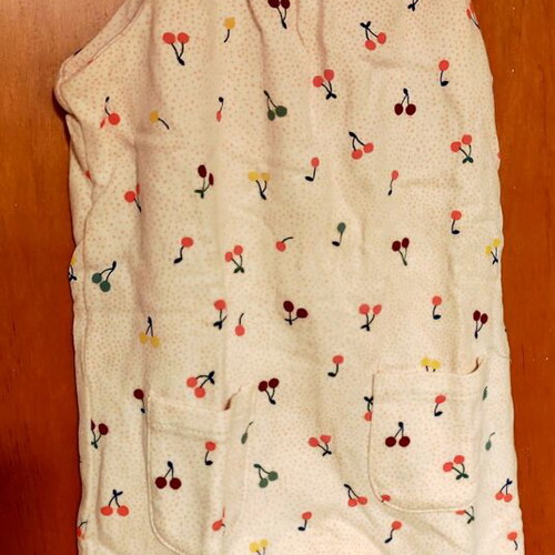 Vertbaudet overalls 74 cm like new with cherries and ribbon