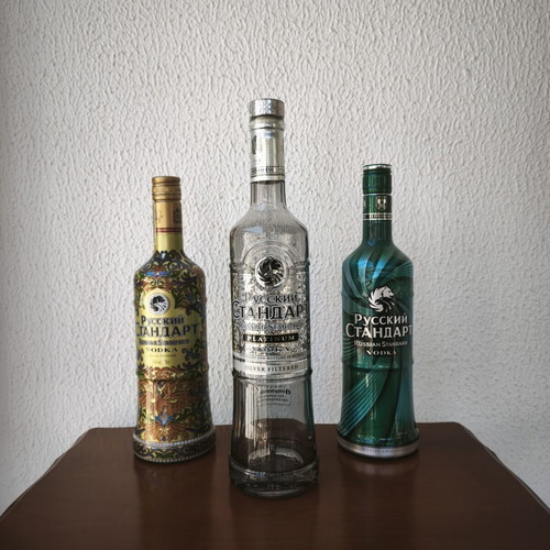 Russian Standard Vodka set of 3 collectible bottles – Platinum & 2 Limited Edition
