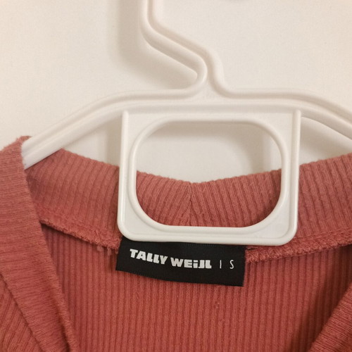 Tally Weijl ribbed top in dusty pink new, size S