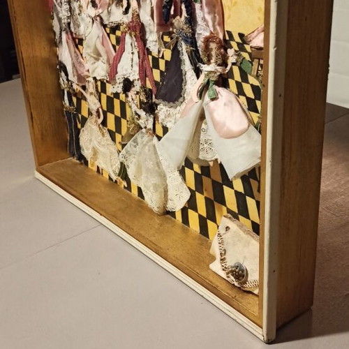 Three-Dimensional Handmade Artwork Framed Dance Hall Scene