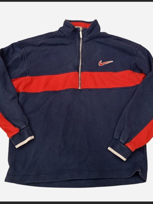 Nike quarter-zip sweatshirt used, vintage navy and red colorblock