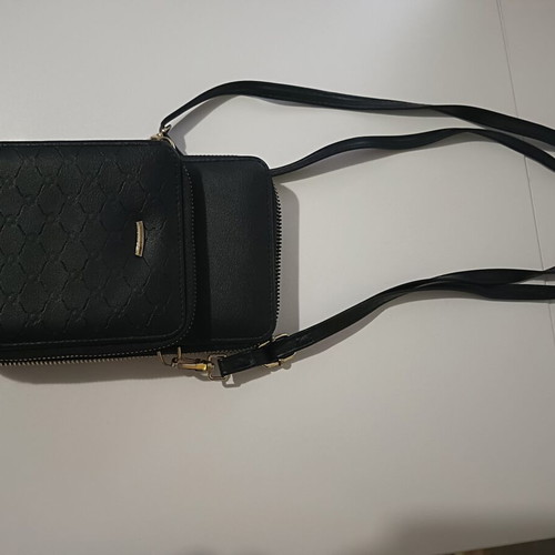 Crossbody bag used with mobile phone pocket, black