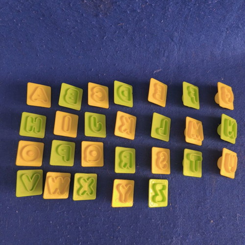 Alphabet molds used for playdough, English ABC