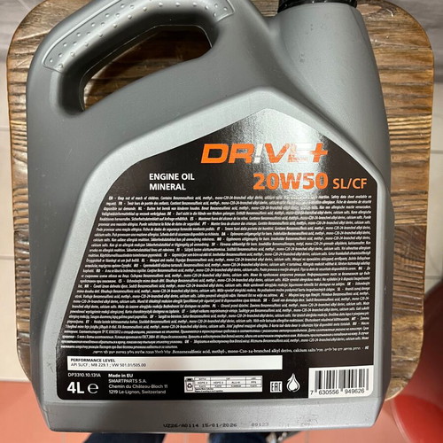 Drive 20W50 4L Mineral Engine Oil new, sealed