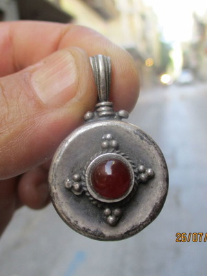 Silver 925 pendant with carnelian and agate like new
