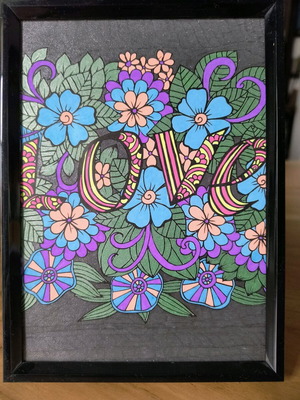 Hand-colored frame new, size 13×18, ideal for kids' room