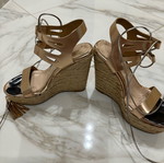 Sante platform sandals used, bronze, size 37