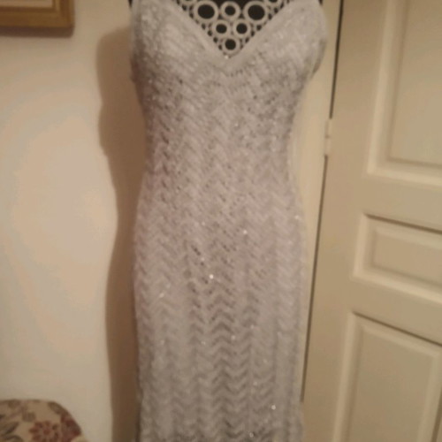 Knitted dress used with silver thread, size M