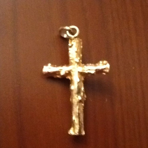 Gold-plated cross used, vintage, gold color