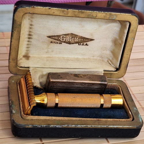 Gillette New Bostonian Long Comb DE Vintage Razor used, circa 1930
