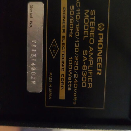 Pioneer SA-6300 integrated amplifier like new