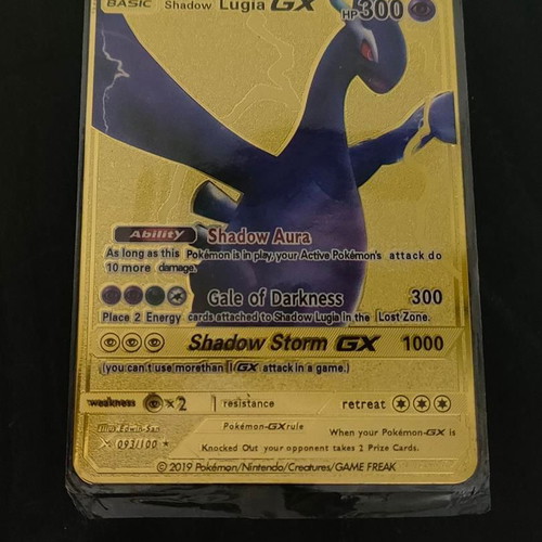 Shadow Lugia GX Pokemon Collector's Gold Metal Card like new