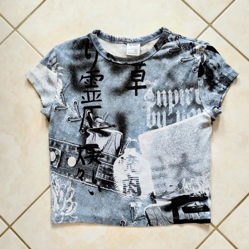 Bershka Japan Style Printed Crop Top, Size S
