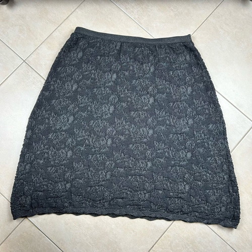Roccobarocco dark grey knitted midi skirt, made in Italy, size 38
