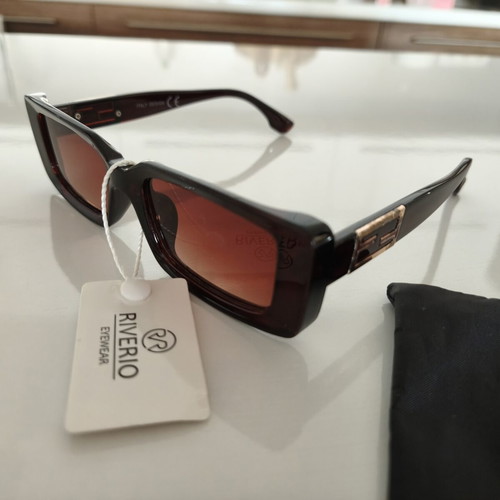 Riverio Eyewear rectangular sunglasses, vintage style, brown tortoiseshell