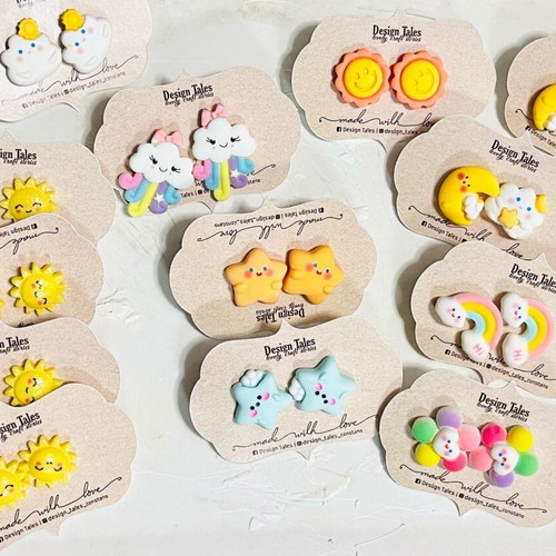 Children's earrings new, set with various designs